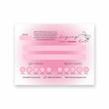 Pretty Guava nail sizing guide card with pink gradient design on a white background